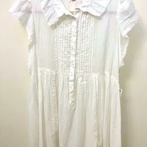 Sheer white Free People size Medium Top NWT